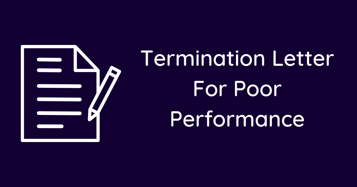 Termination Letter For Poor Performance