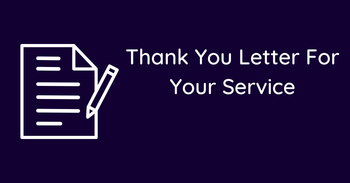 Thank You Letter For Your Service