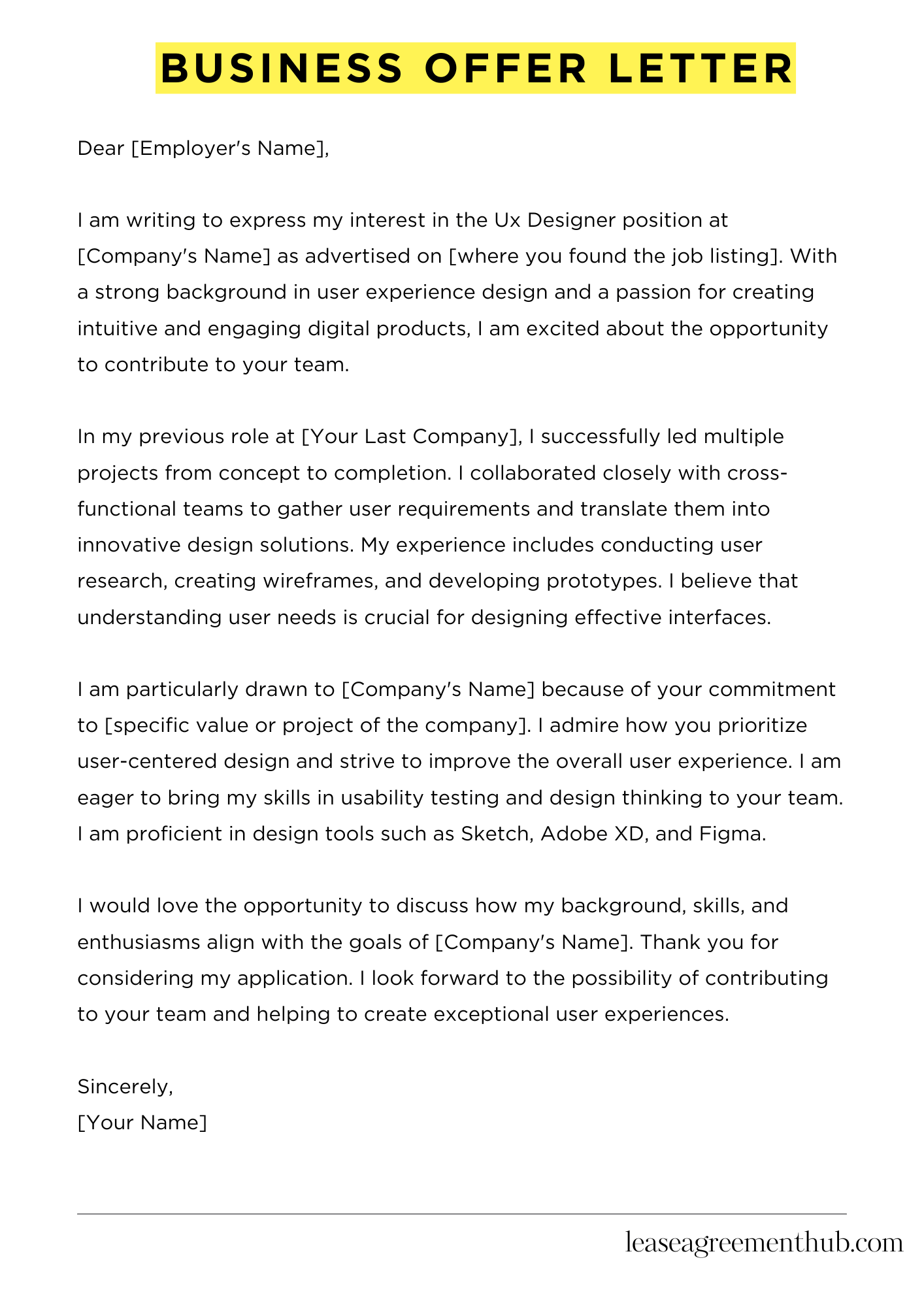 Ux Designer Resume Cover Letter