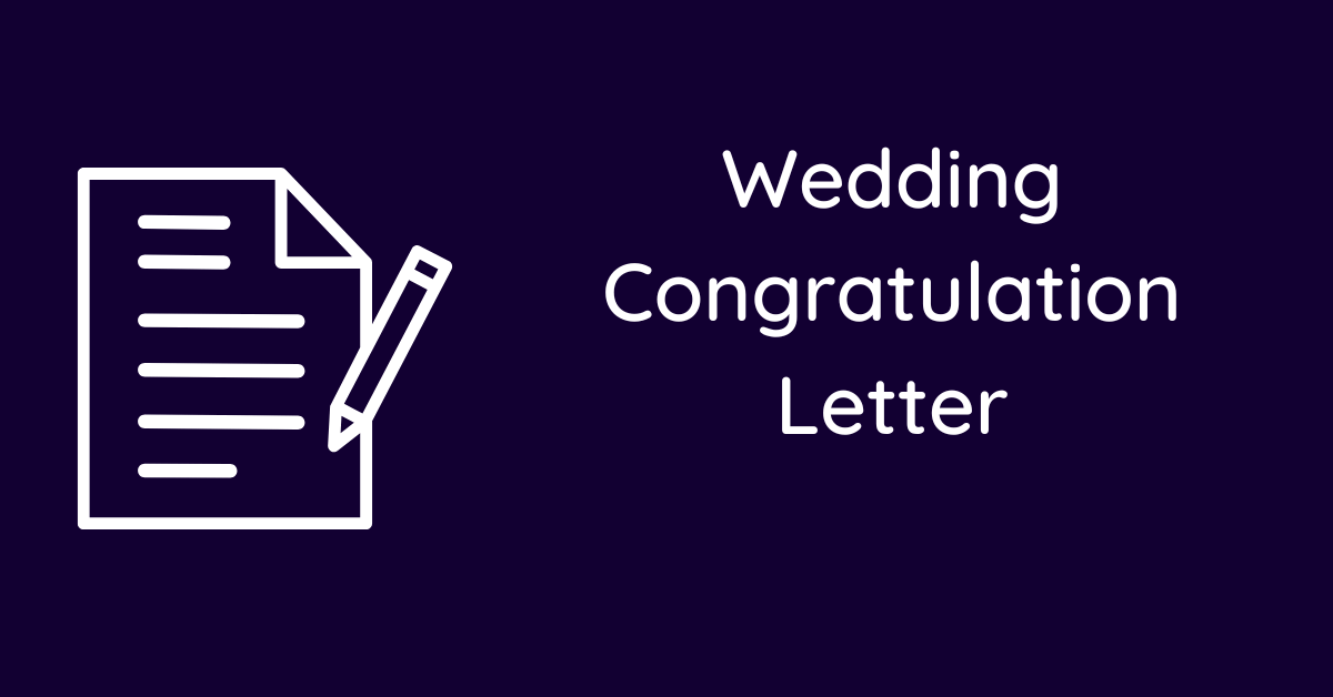 Wedding Congratulation Letter