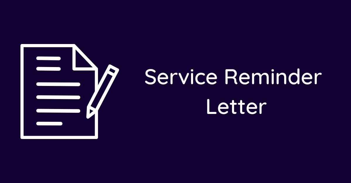 Service Reminder Letter