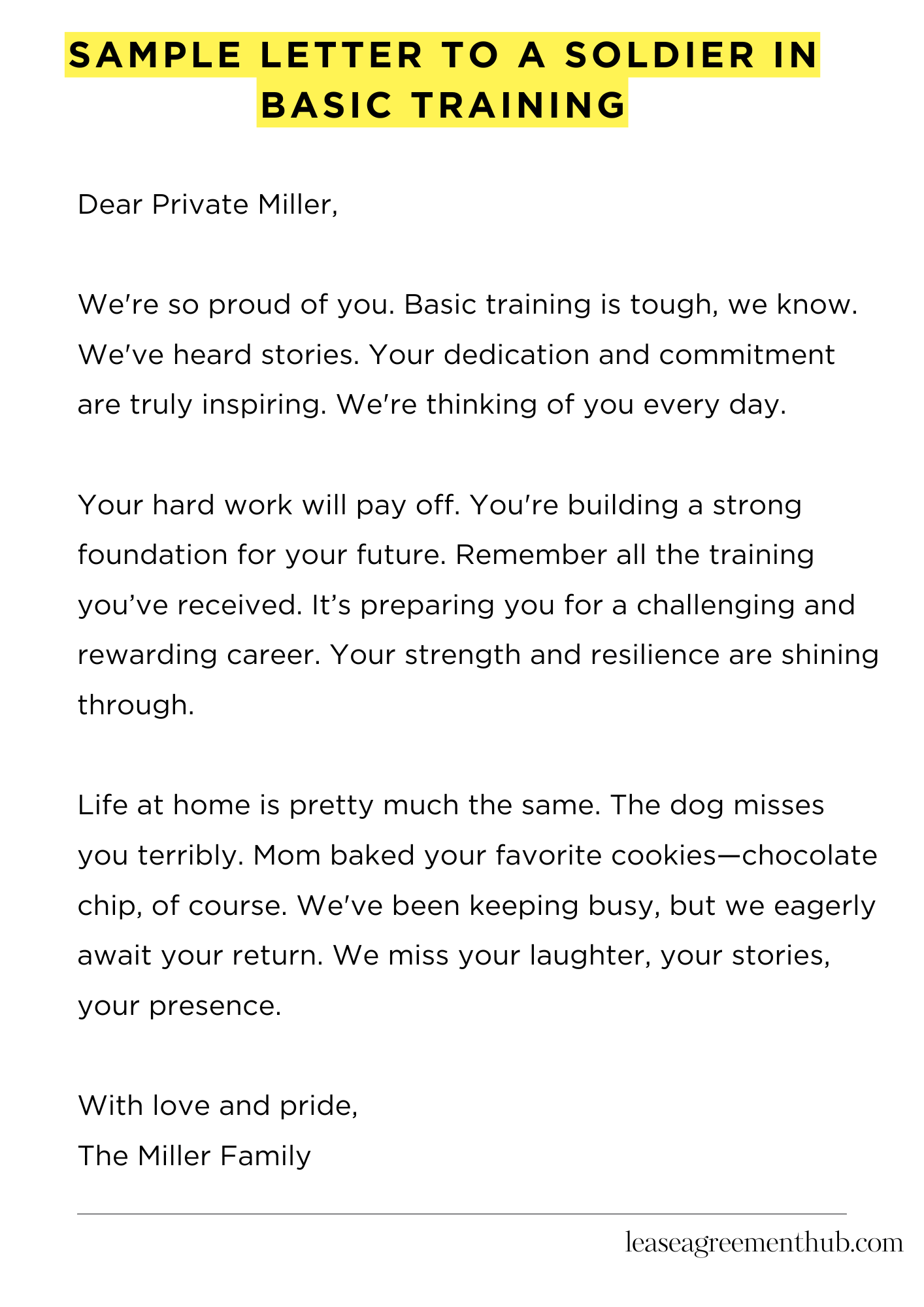 Sample Letter To A Soldier In Basic Training