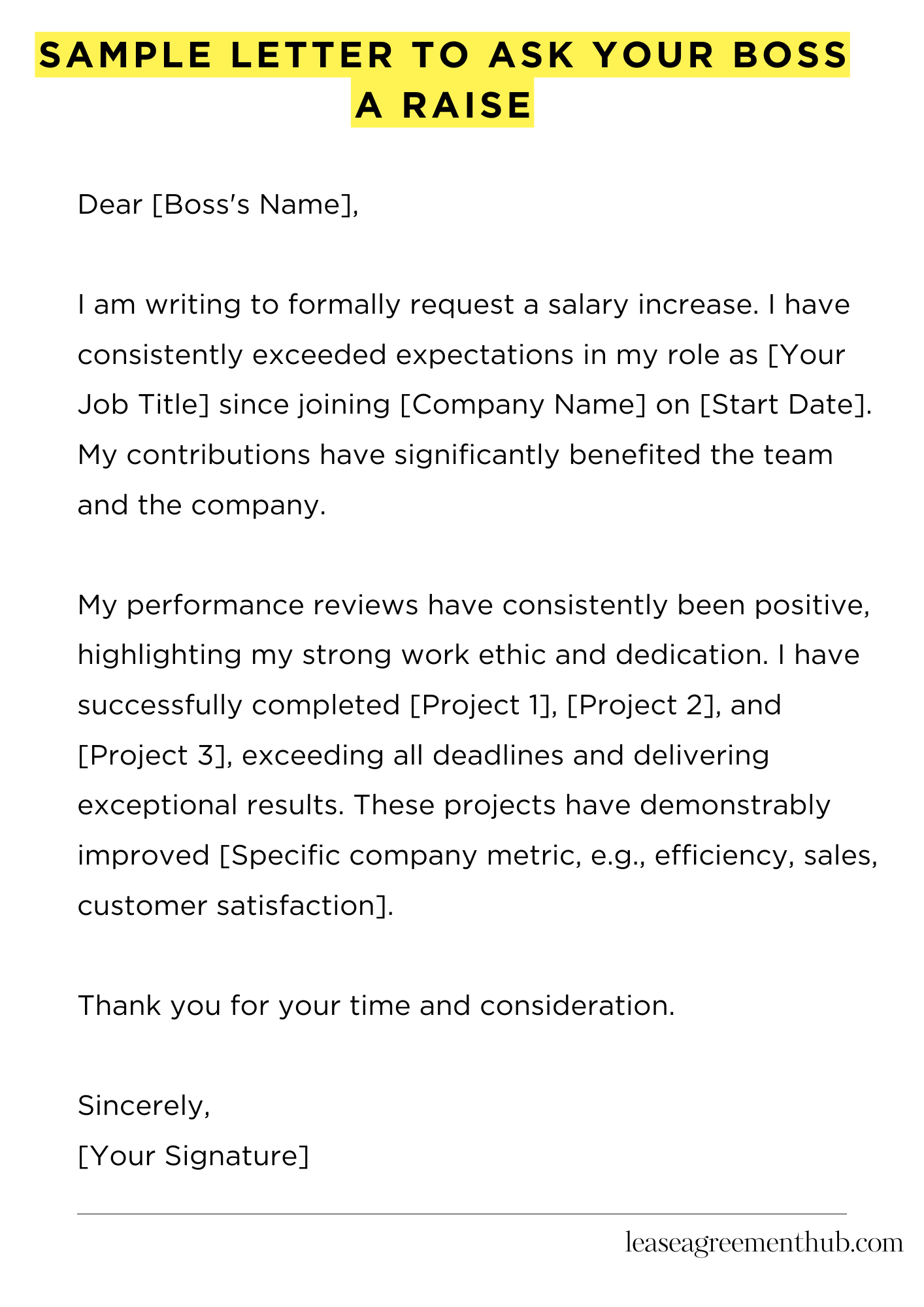 Sample Letter To Ask Your Boss A Raise