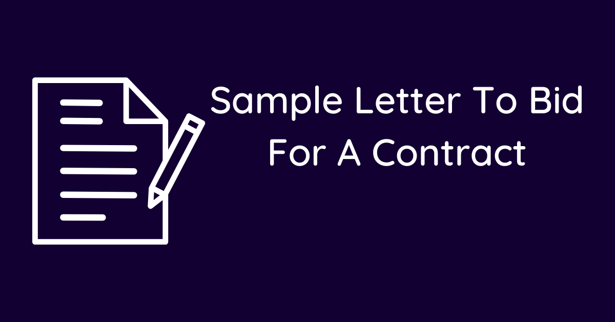 Sample Letter To Bid For A Contract