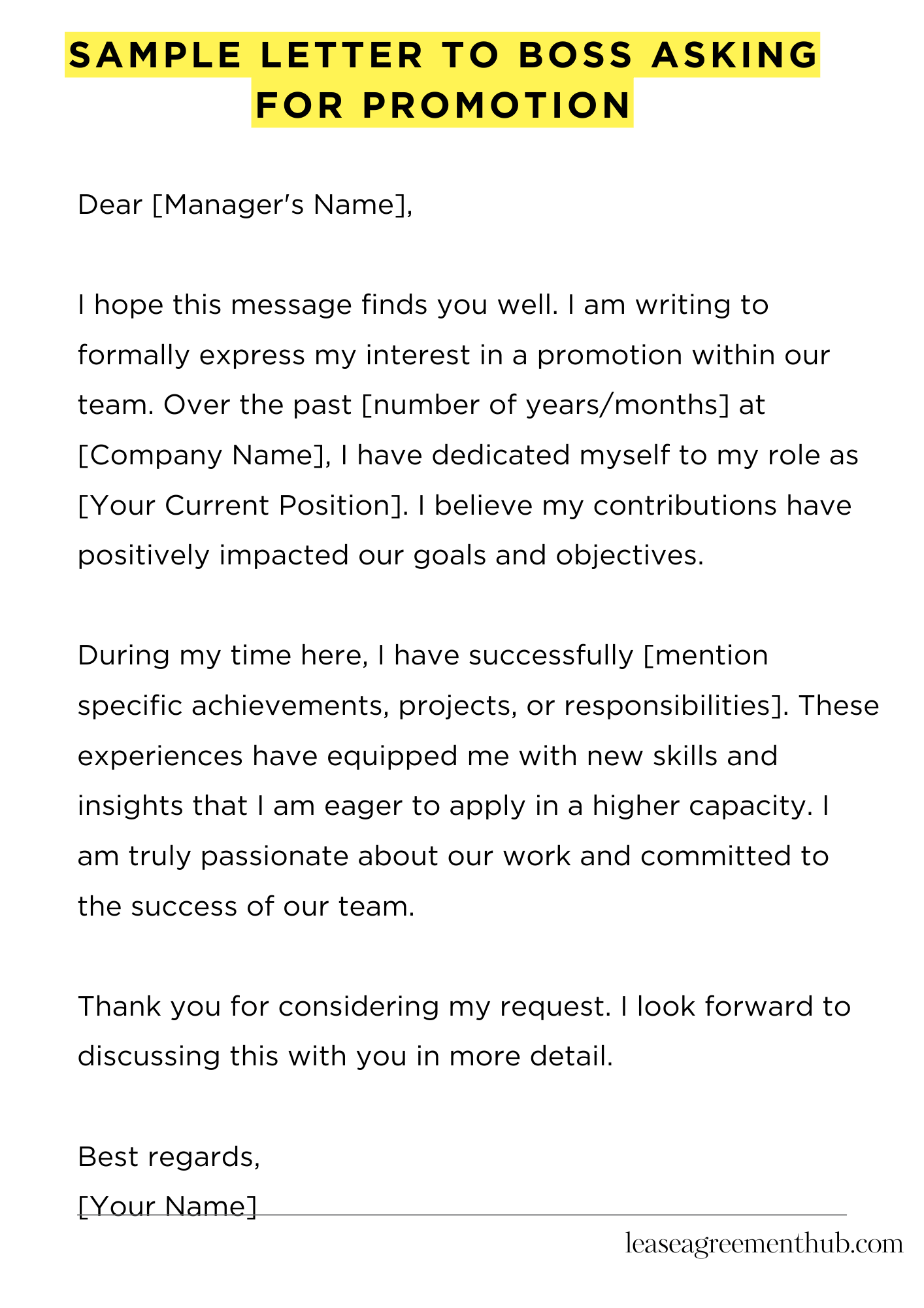 Sample Letter To Boss Asking For Promotion