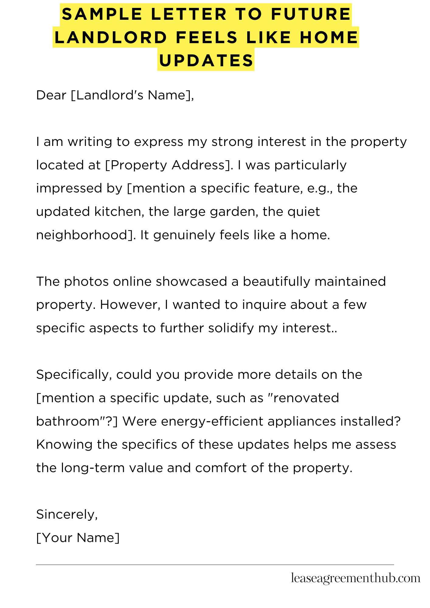 Sample Letter To Future Landlord Feels Like Home Updates