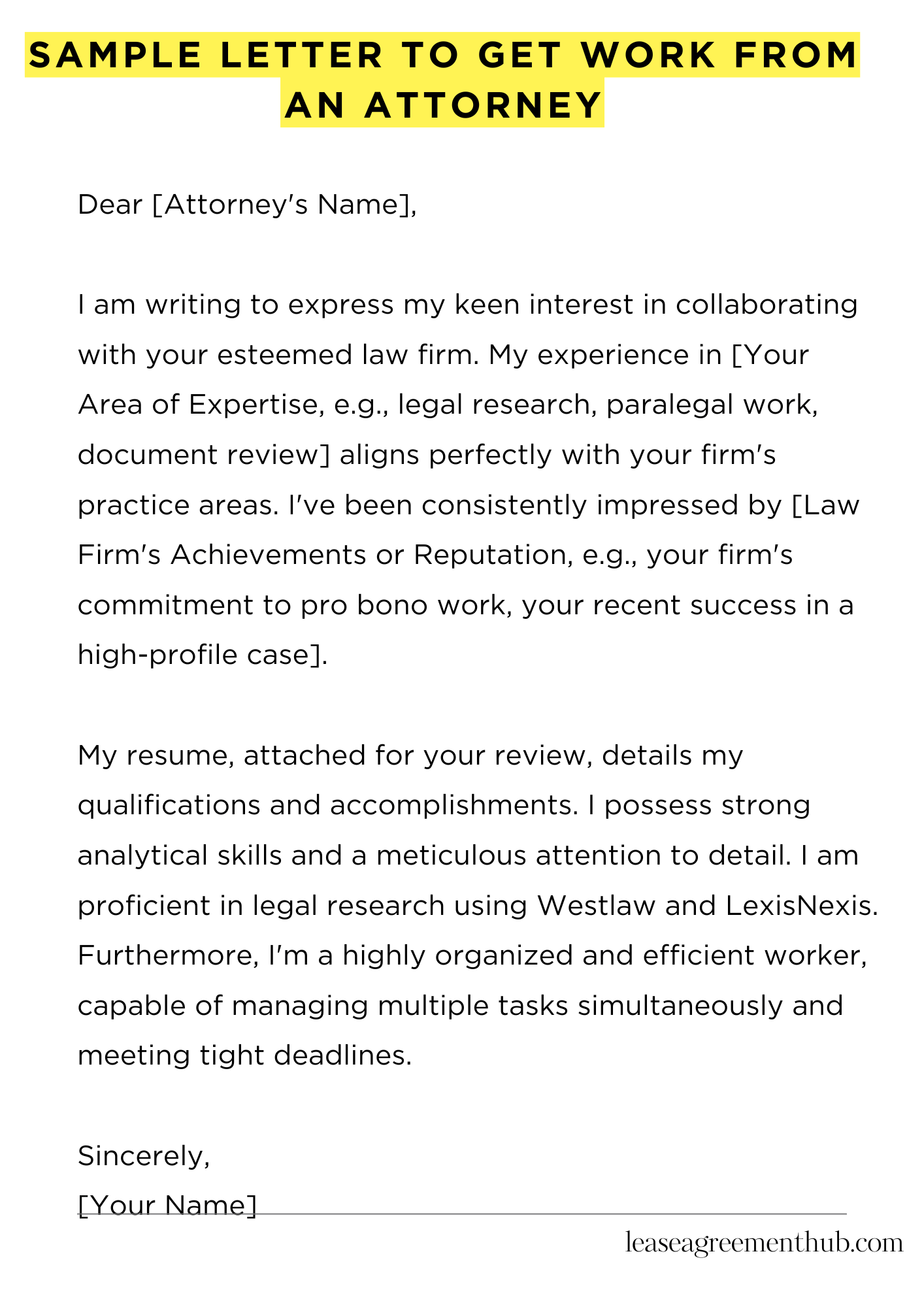 Sample Letter To Get Work From An Attorney