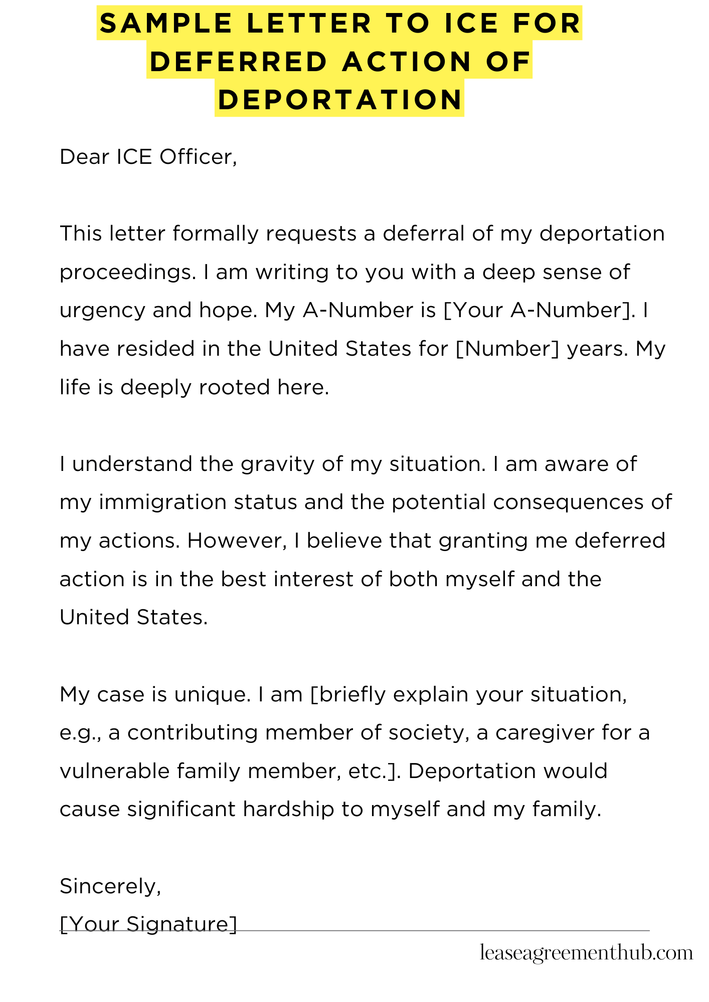 Sample Letter To Ice For Deferred Action Of Deportation