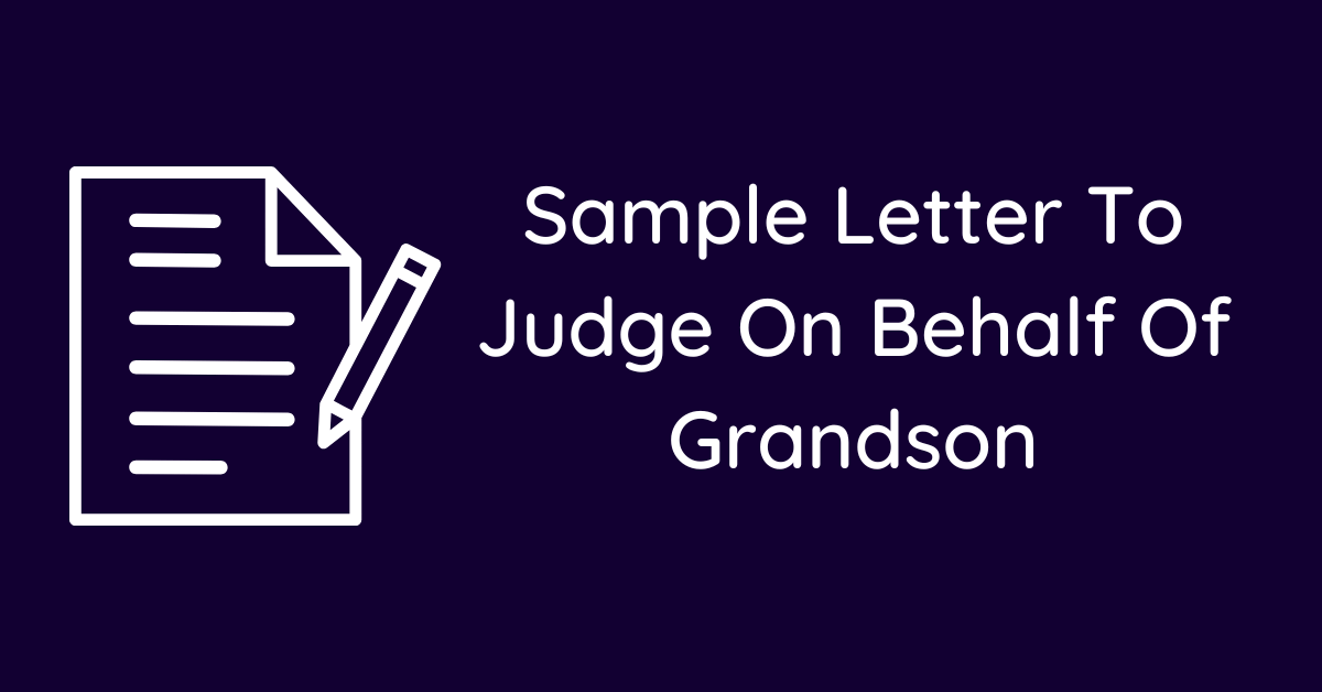 Sample Letter To Judge On Behalf Of Grandson