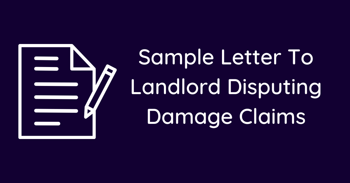 Sample Letter To Landlord Disputing Damage Claims