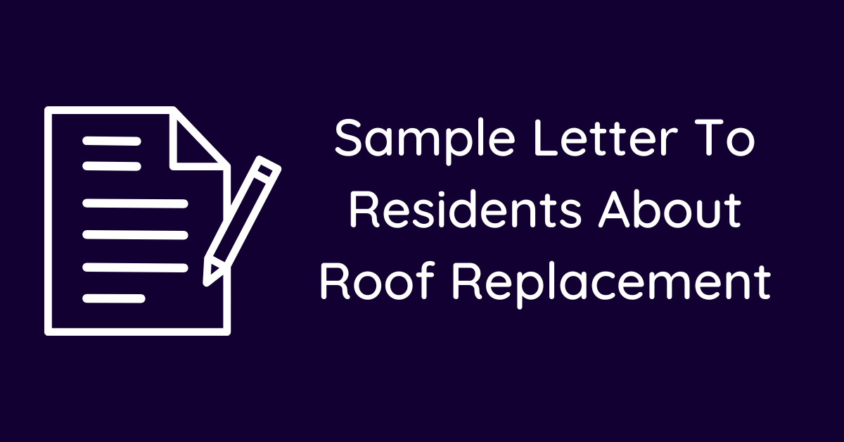 Sample Letter To Residents About Roof Replacement