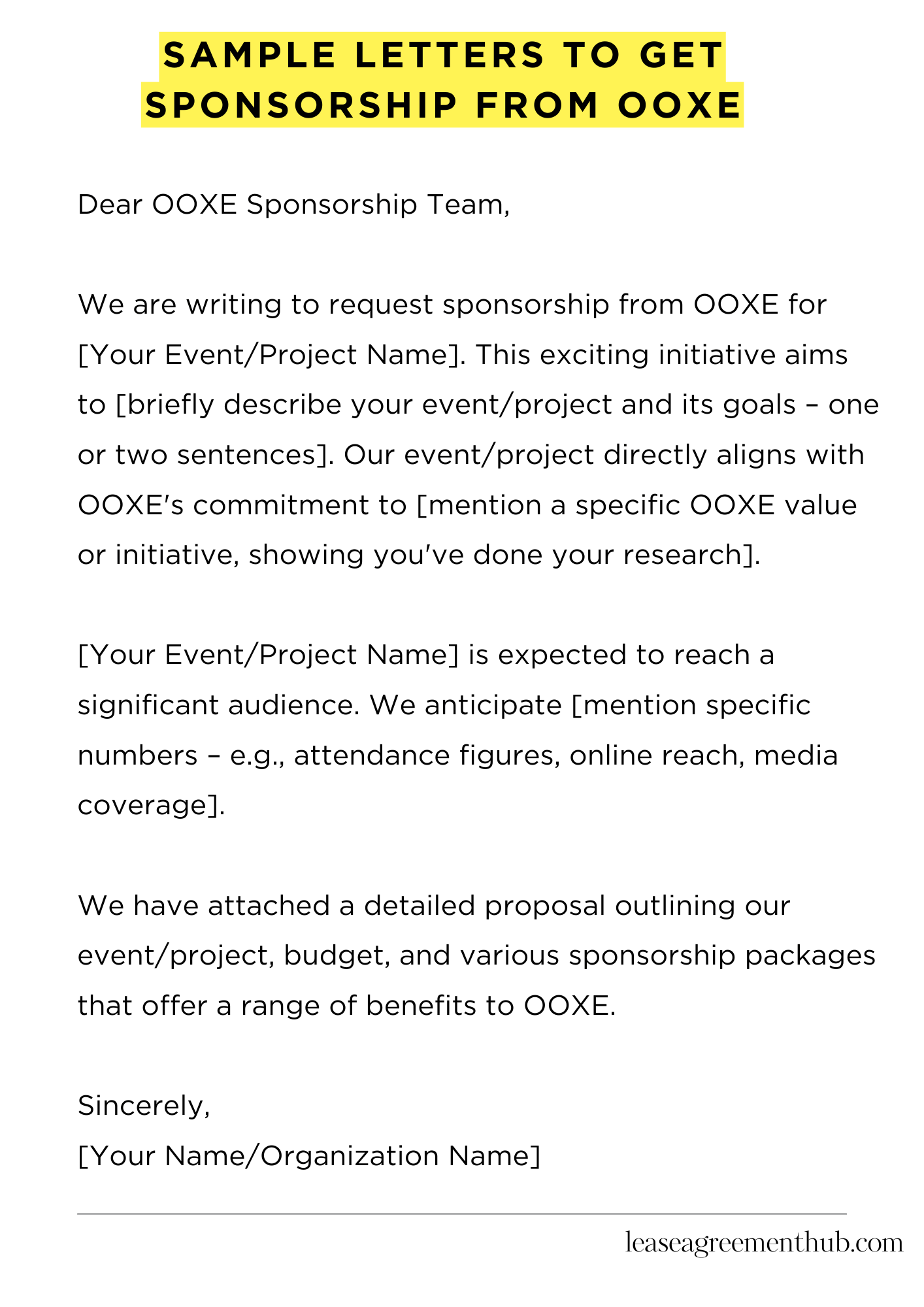 Sample Letters To Get Sponsorship From Ooxe