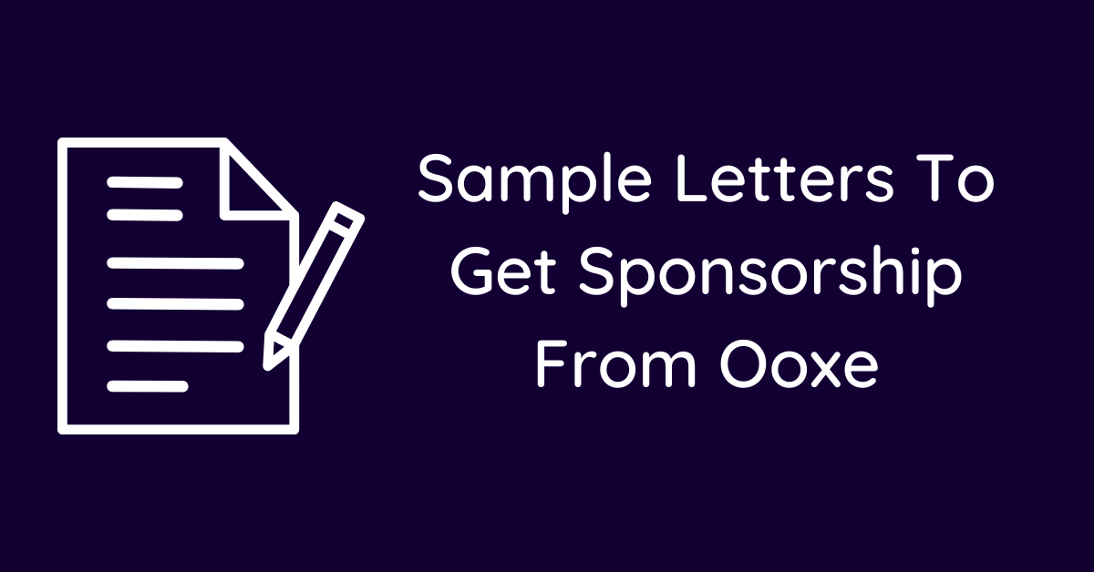 Sample Letters To Get Sponsorship From Ooxe