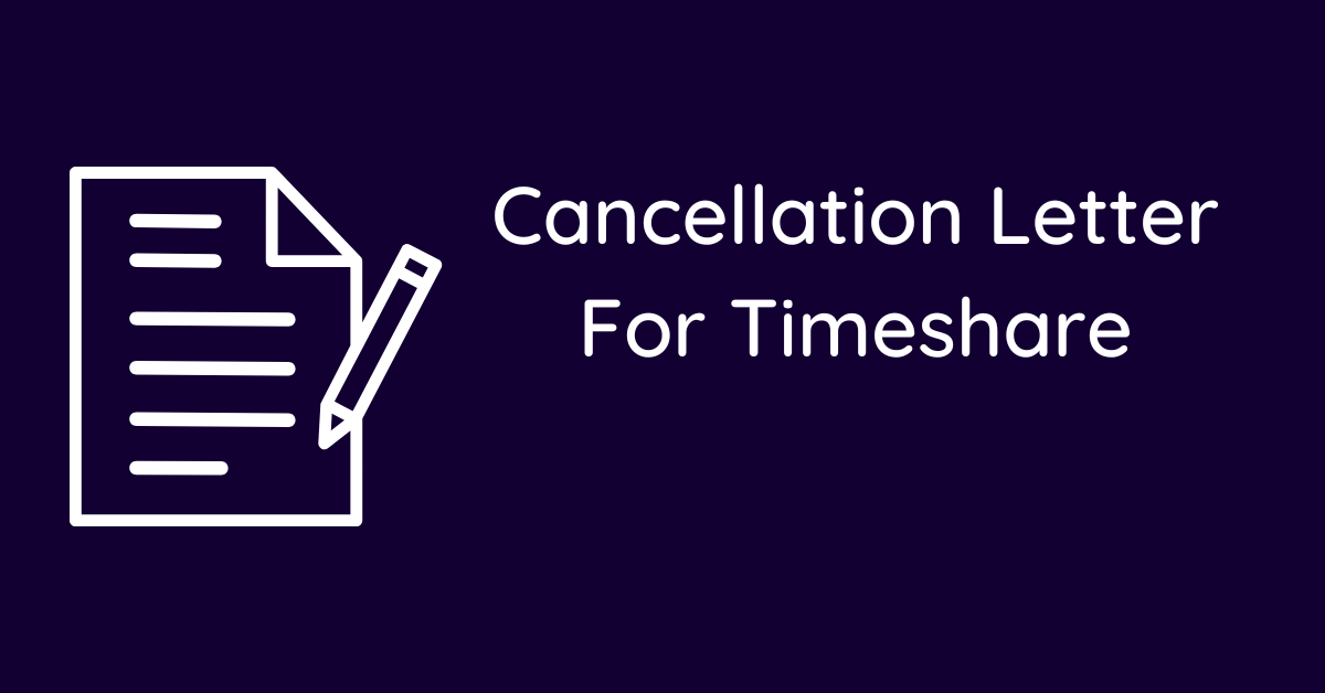 Cancellation Letter For Timeshare