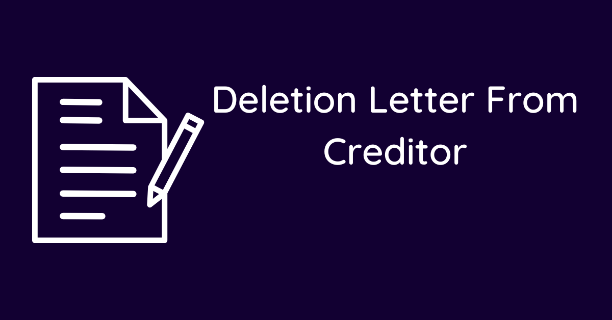 Deletion Letter From Creditor