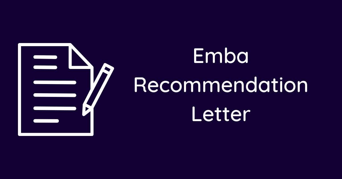 Emba Recommendation Letter
