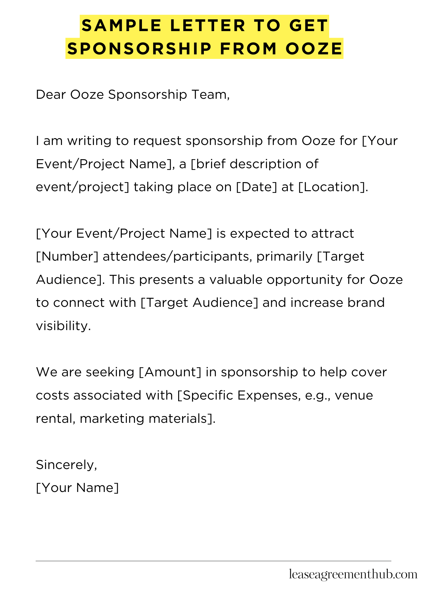Sample Letter To Get Sponsorship From Ooze