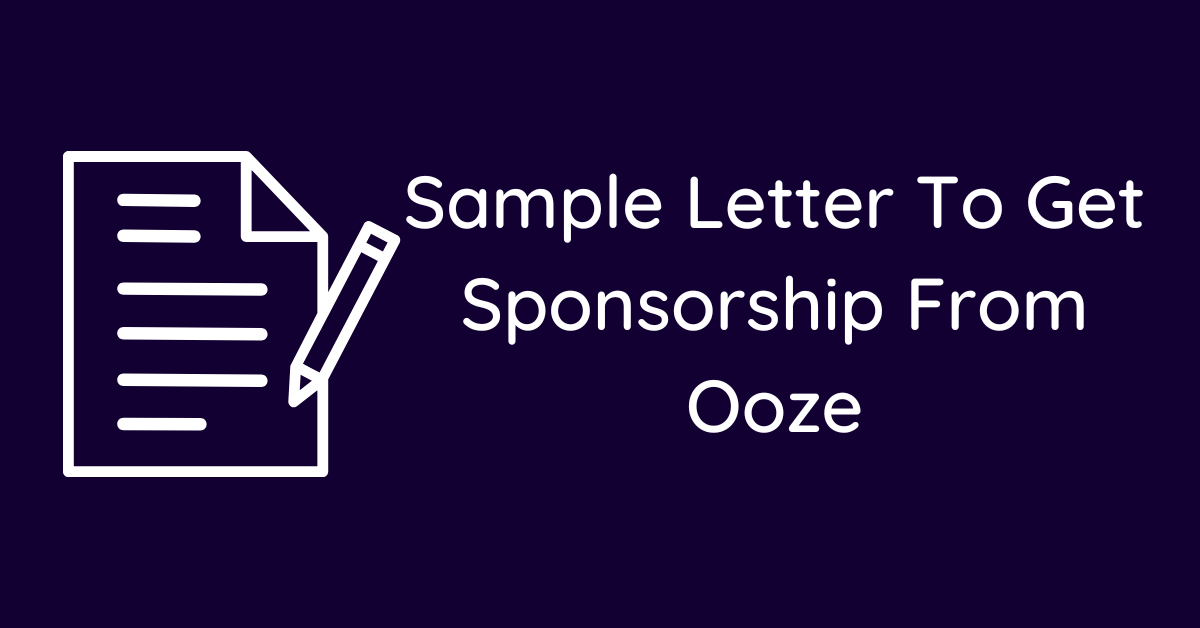 Sample Letter To Get Sponsorship From Ooze