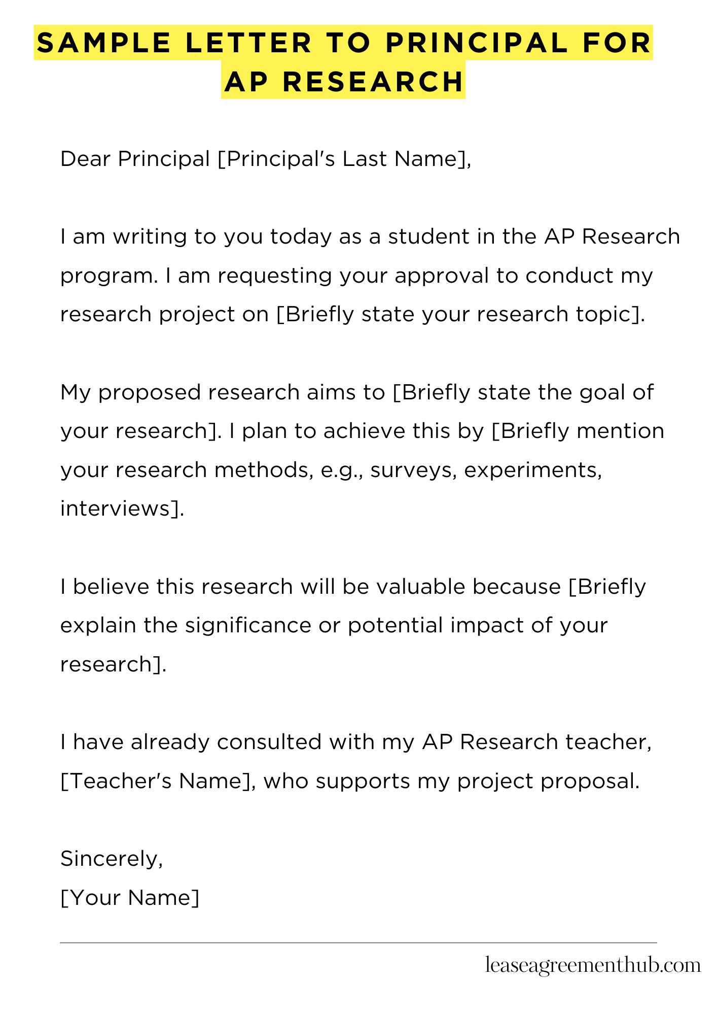 Sample Letter To Principal For Ap Research