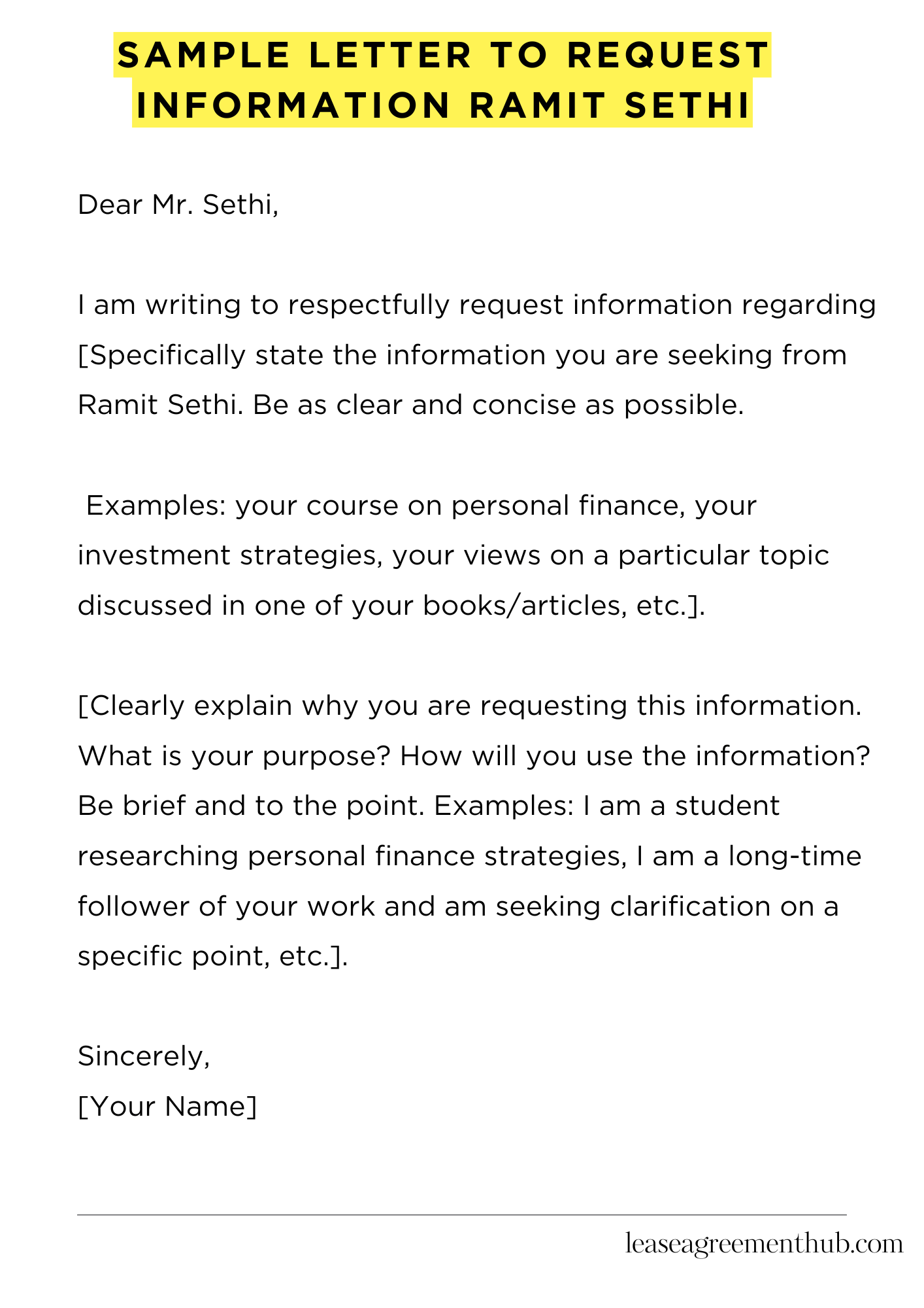 Sample Letter To Request Information Ramit Sethi
