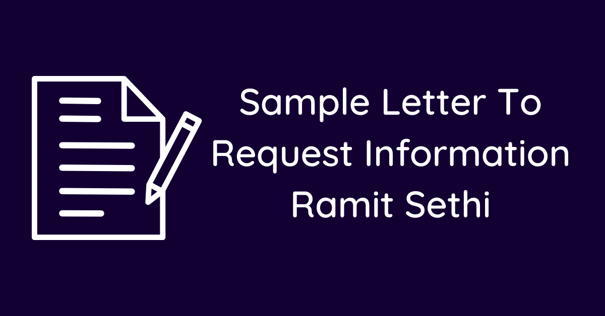Sample Letter To Request Information Ramit Sethi