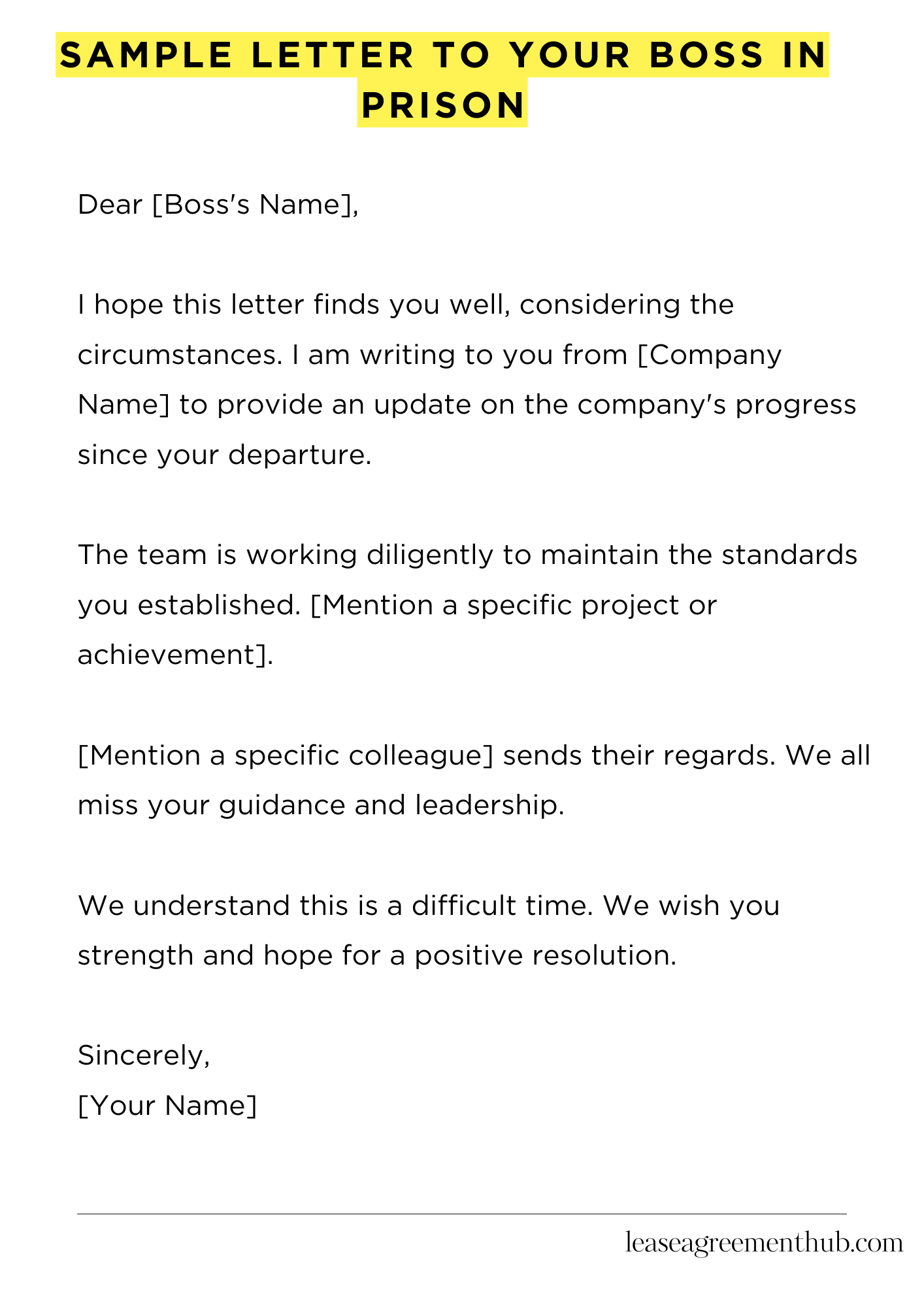 Sample Letter To Your Boss In Prison