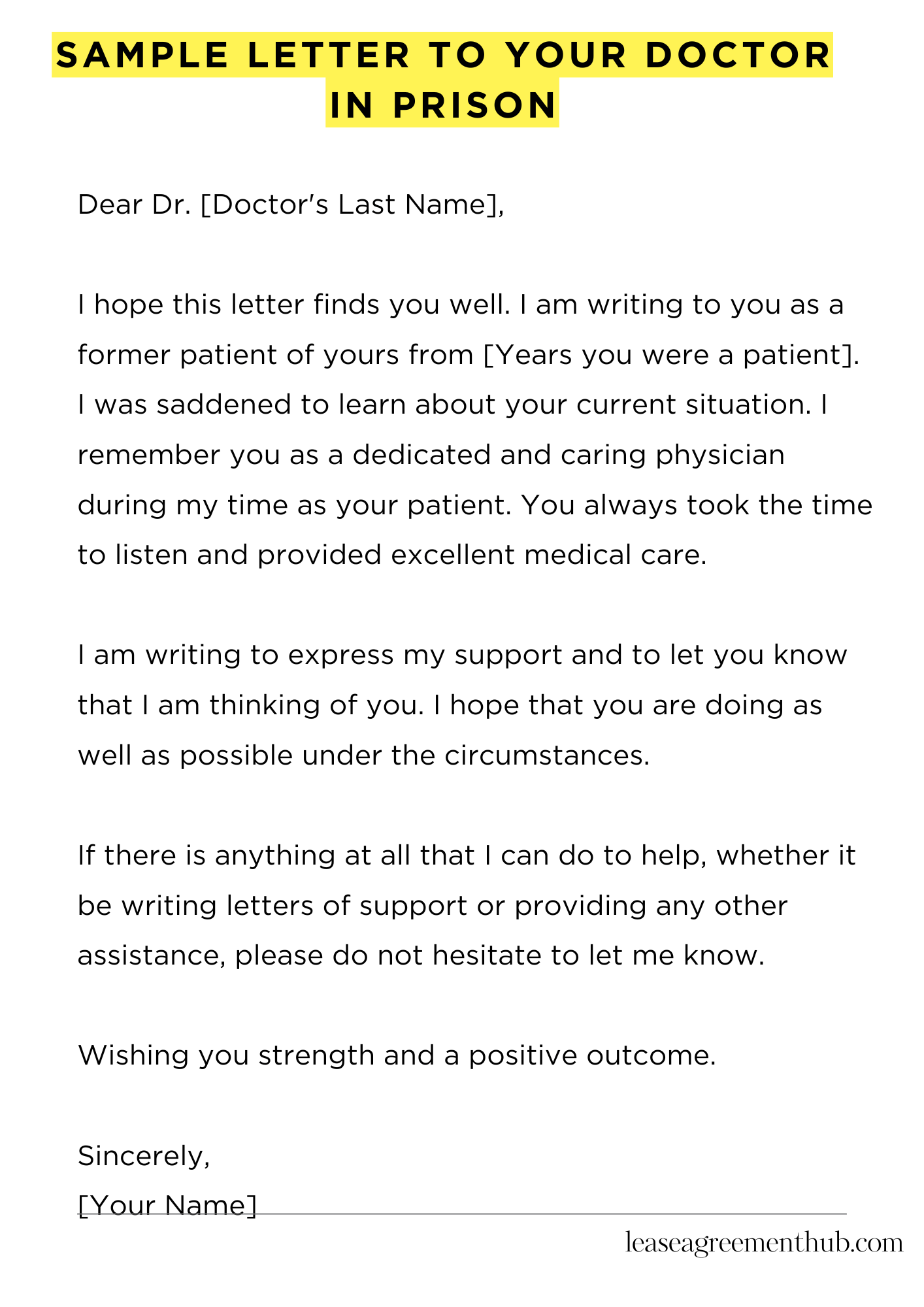 Sample Letter To Your Doctor In Prison