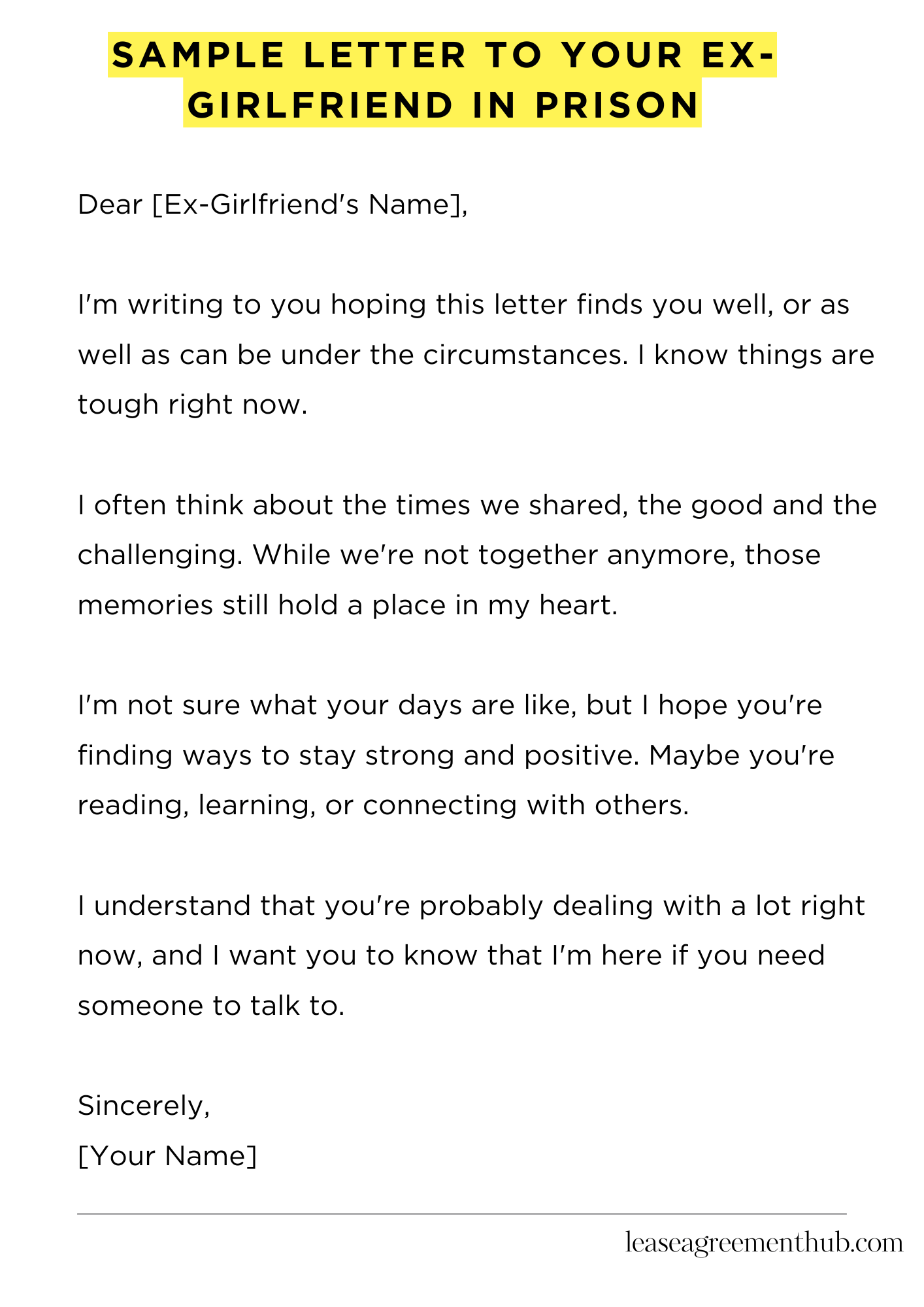 Sample Letter To Your Ex-Girlfriend In Prison