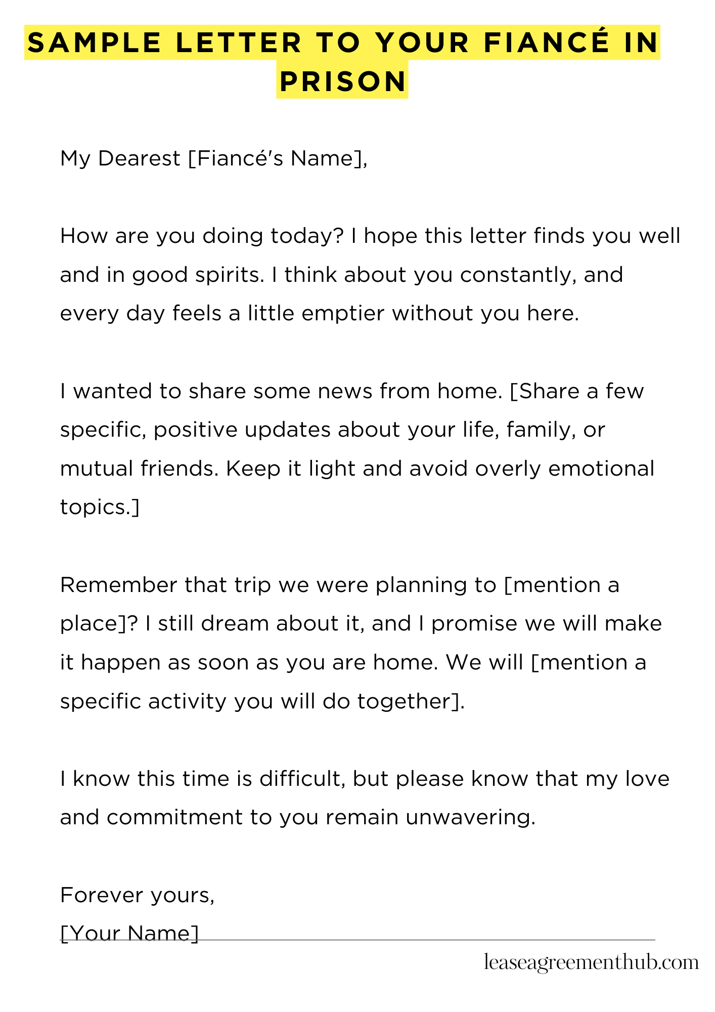 Sample Letter To Your Fiancé In Prison