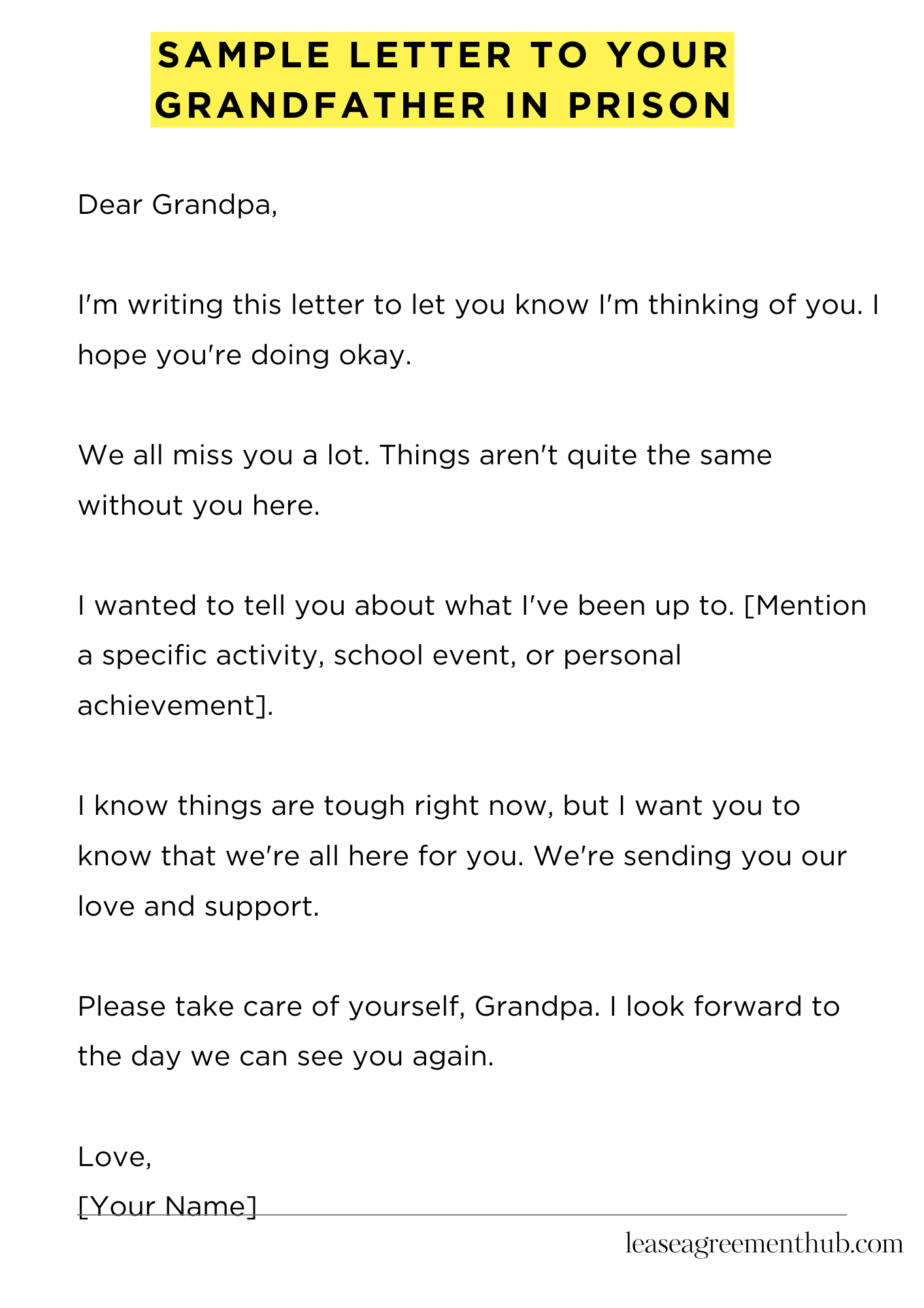 Sample Letter To Your Grandfather In Prison