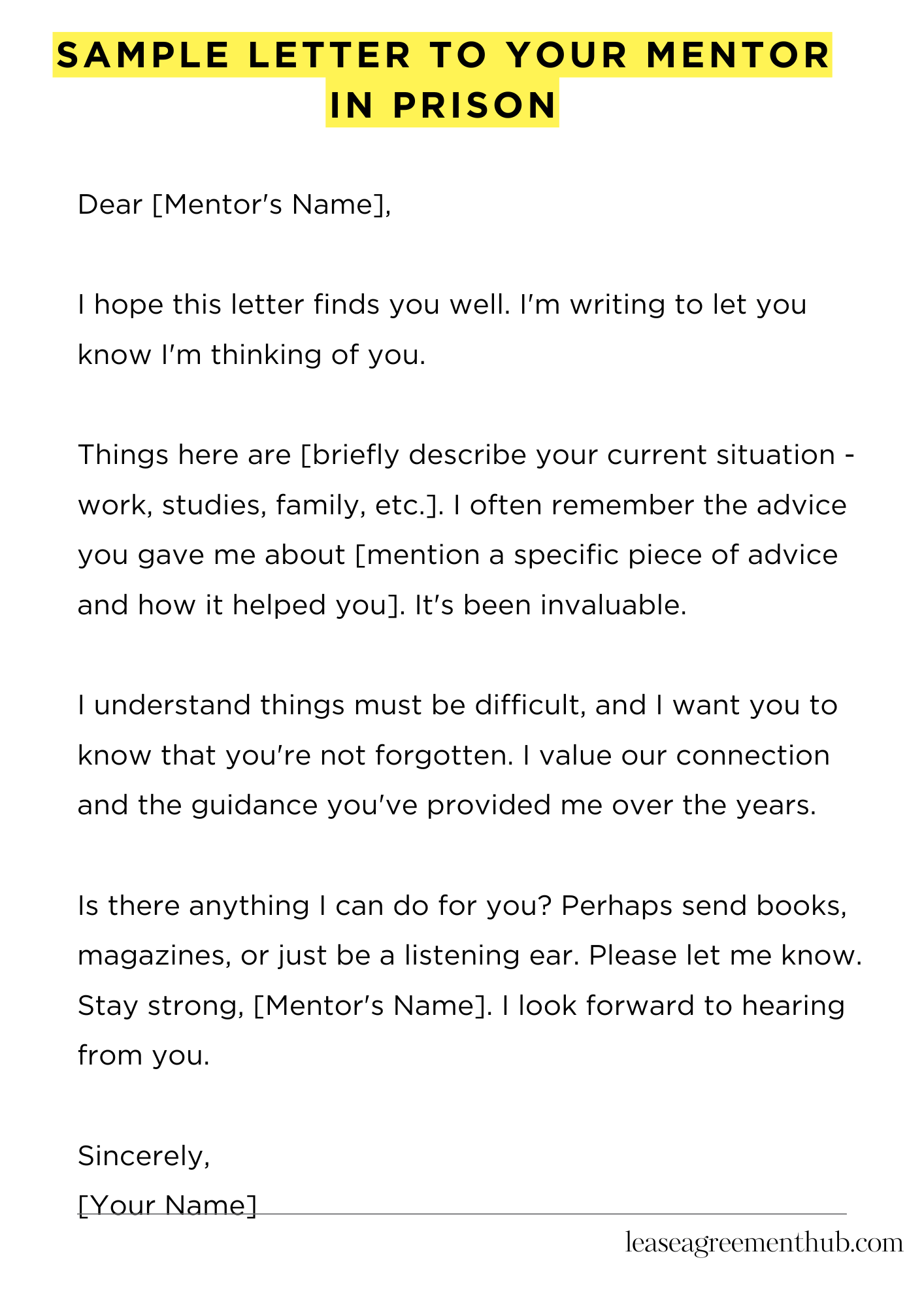 Sample Letter To Your Mentor In Prison