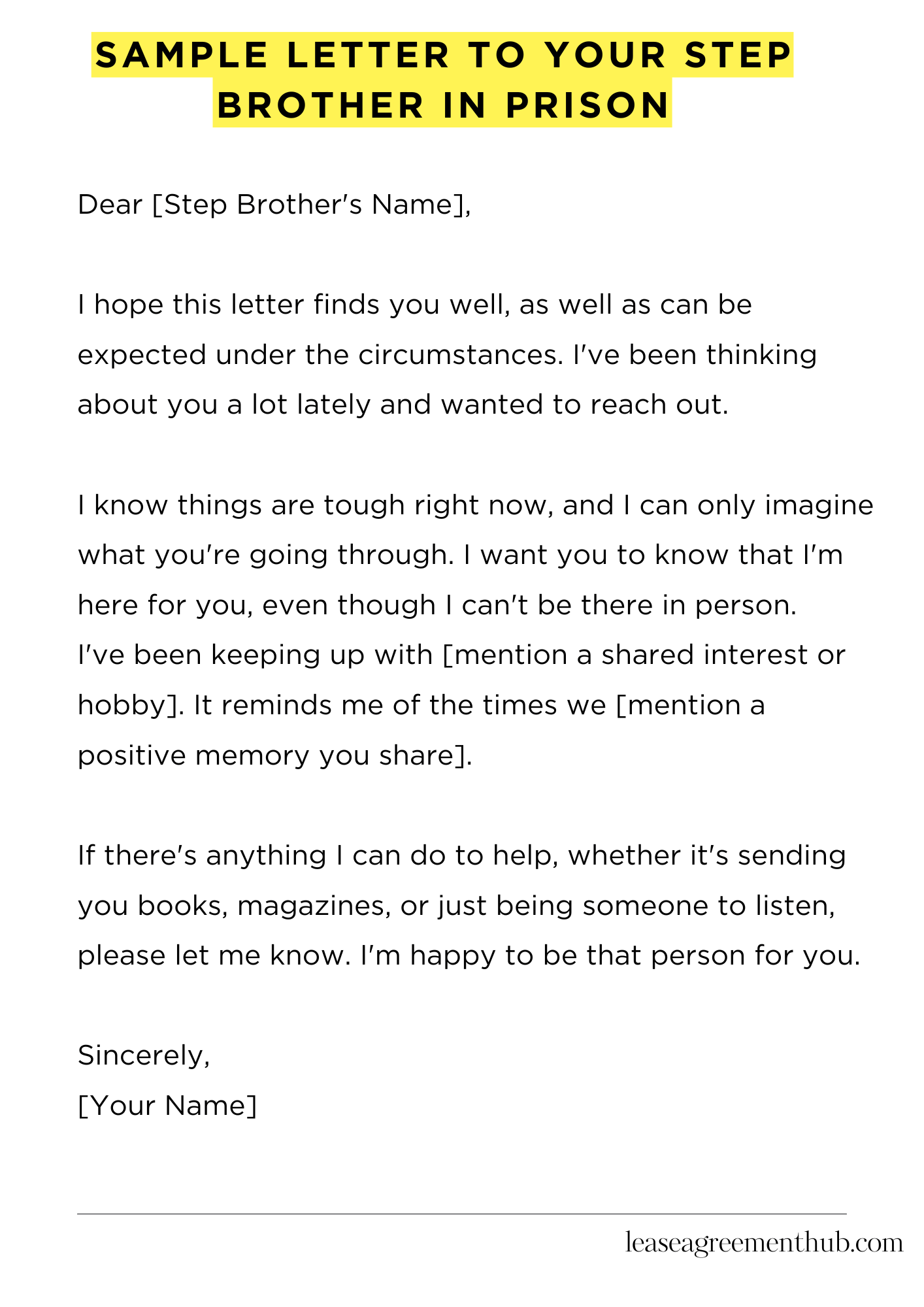 Sample Letter To Your Step Brother In Prison