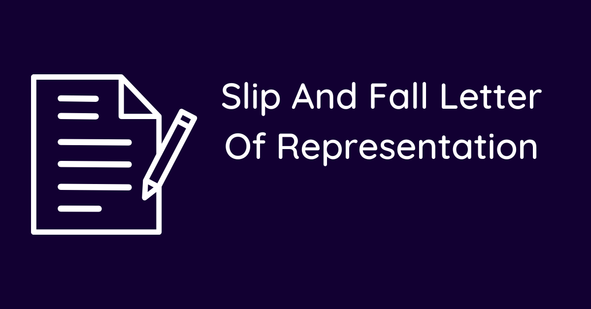 Slip And Fall Letter Of Representation