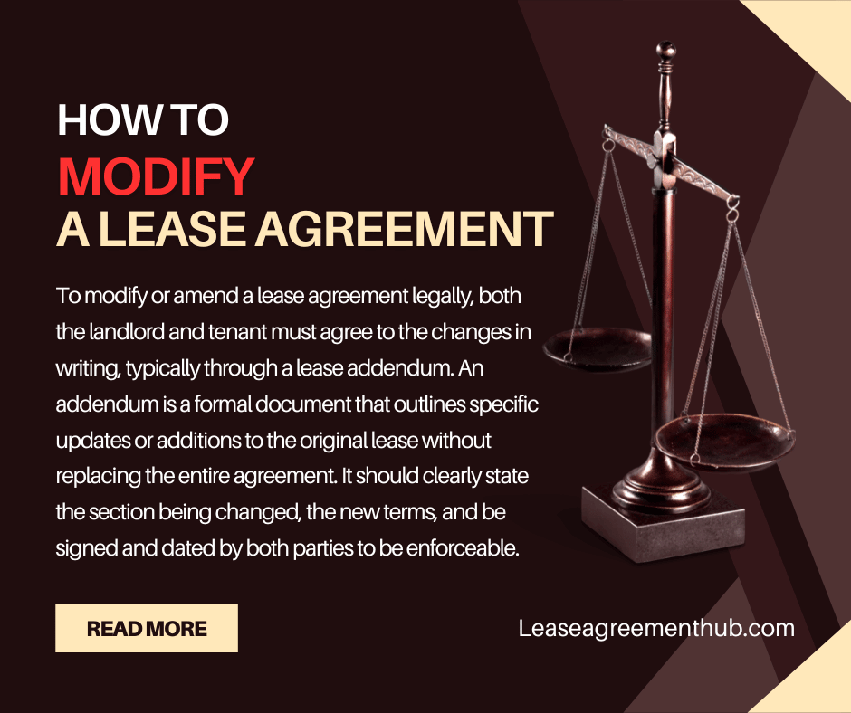 How to Modify or Amend a Lease Agreement (Addendum Guide)