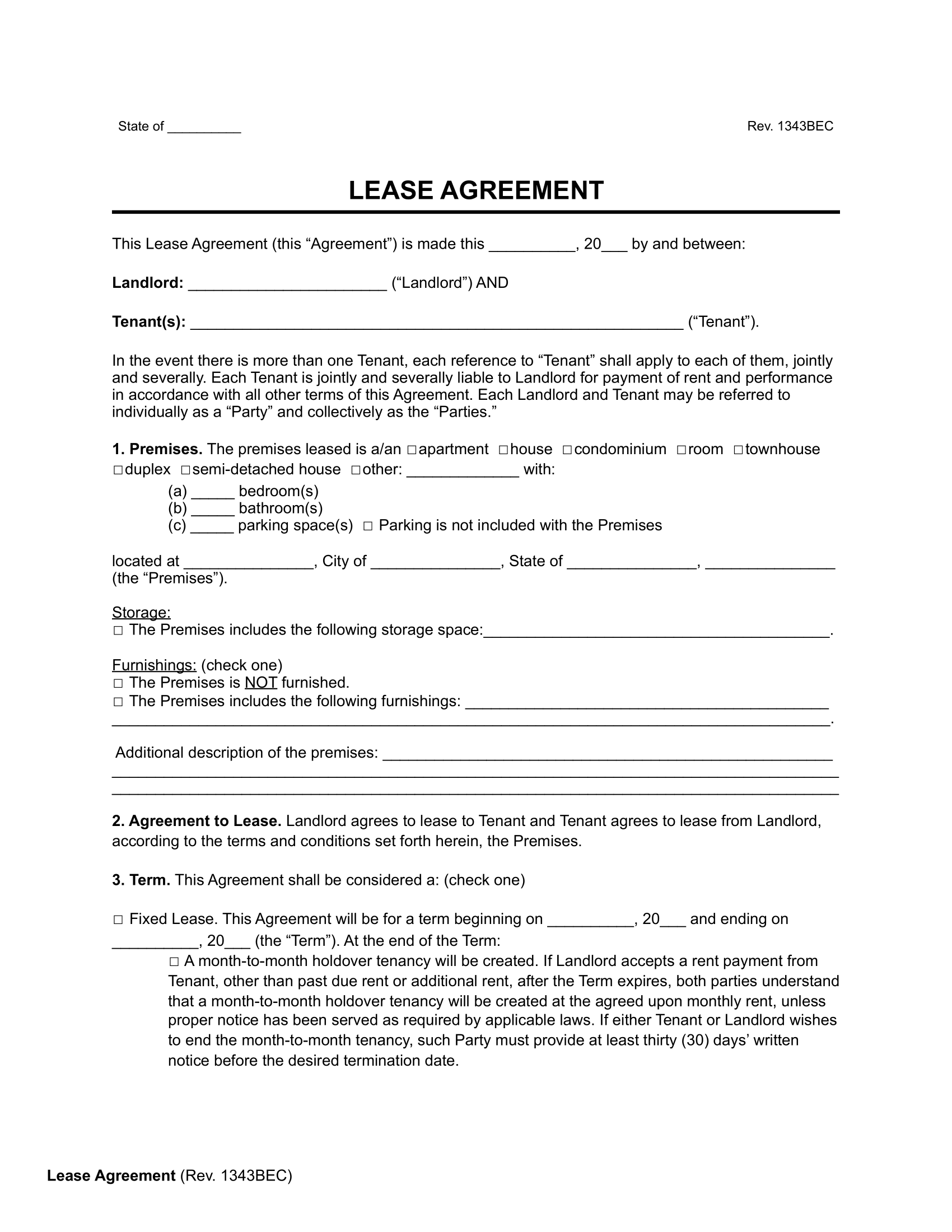 Residential Lease Agreement