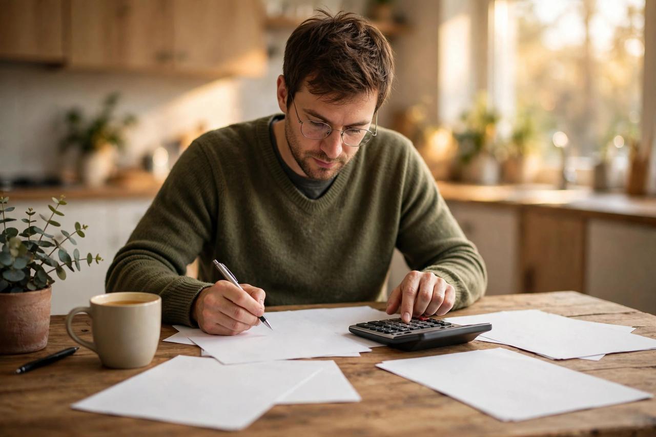 A renter photographing a damaged laptop and broken lamp with a smartphone to document a renters insurance claim.